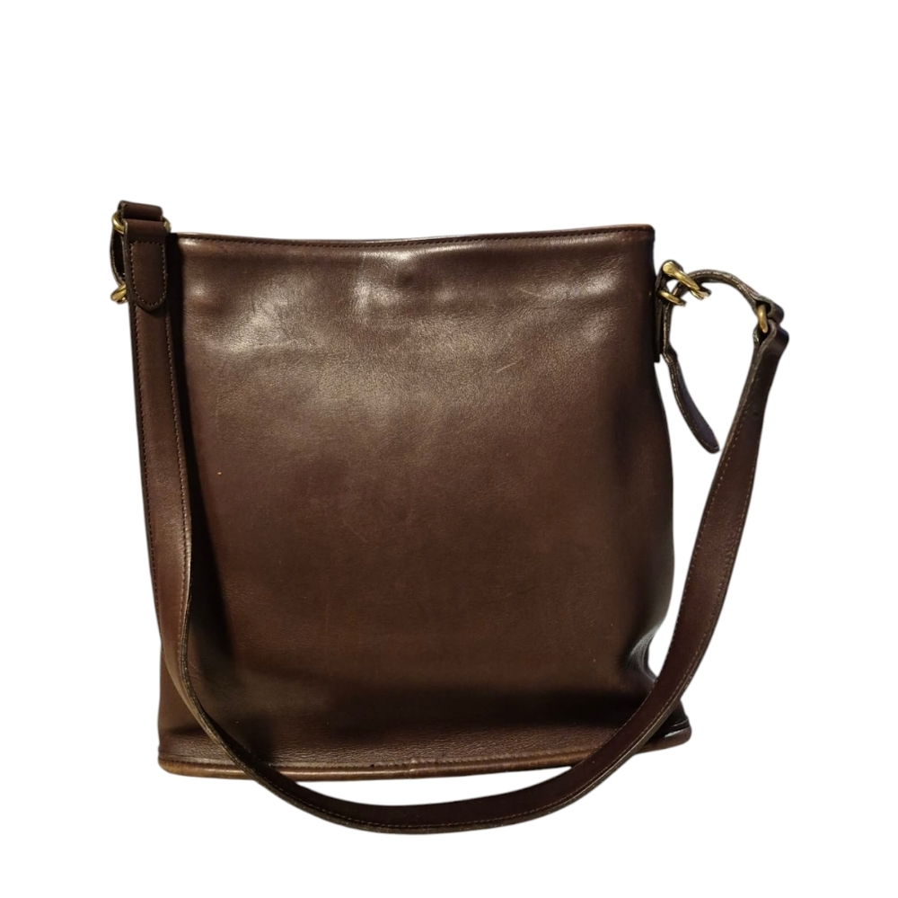 Vintage Coach Brown Equestrian Slim Bucket Bag